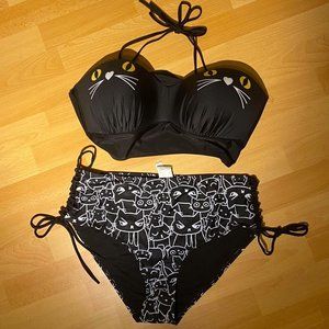 two piece plus size swim suite